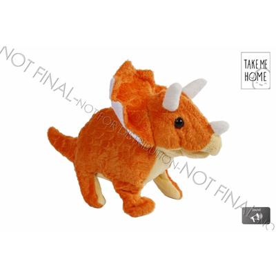 DinoWorld loopdino Triceratops jongens 13 cm pluche oranje DinoWorld loopdino Triceratops jongens 13 cm pluche oranje