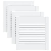 Kastdeuren met lamellen 4 st 39,5x39,4 cm grenenhout wit - thumbnail