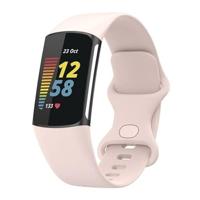 By Qubix - Compatible met Fitbit Charge 5 - Fitbit Charge 6 Sportbandje met dubbele lus - Zand roze - Maat: S - Compatible fitbit bandje - thumbnail