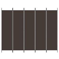 Kamerscherm met 5 panelen 250x200 cm stof bruin - thumbnail