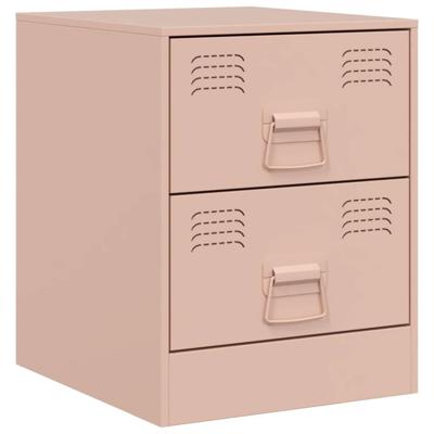 Nachtkastje 34,5x39x44 cm staal roze