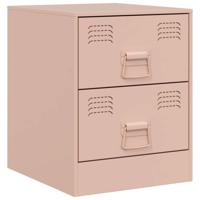 Nachtkastje 34,5x39x44 cm staal roze - thumbnail