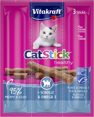VITAKRAFT CatStick Mini with flounder and Omega-3 - Kattensnoepje - 3 stuks