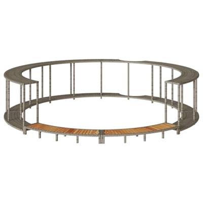 VidaXL Hottub ombouw opbergruimte en houten opstapje poly rattan grijs VidaXL Hottub ombouw opbergruimte en houten opstapje poly rattan grijs