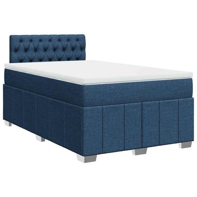 Boxspring met matras stof blauw 120x200 cm