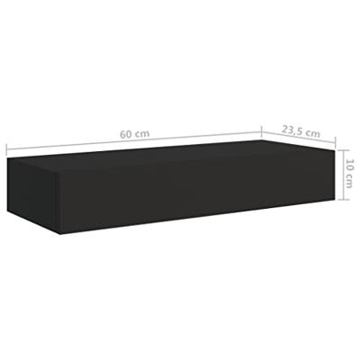 Wandschap met lade 60x23,5x10 cm MDF zwart Wandschap met lade 60x23,5x10 cm MDF zwart
