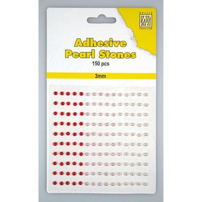 Nellie's Choice • adhesive pearls 150stuks/sheet 3mm 3 tones red