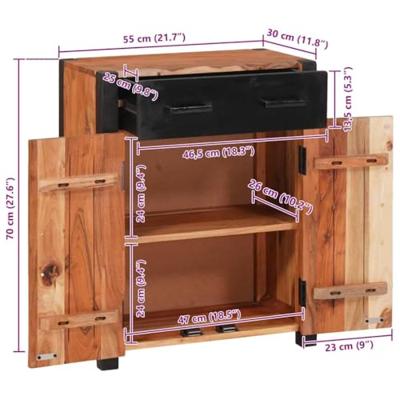 Dressoir met lade Bruin 55 x 30 x 75 cm Massief Acaciahout