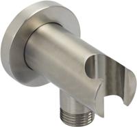 Ben Sela muuraansluitbocht met handdouchehouder RVS-look - thumbnail