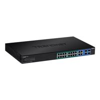 TRENDnet TPE-1620WS 16-poorts Gigabit Web Smart PoE+ Switch, 16 x Gigabit PoE+ poorten, 4 x gedeelde Gigabit poorten (RJ-45 of SFP), VLAN, QoS, LACP, IPv6 ondersteuning, 185 W PoE-totaal vermogen - thumbnail