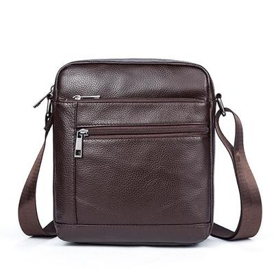 Mannen echt leder Cross Body zakken verticale schoudertas Business Bag (koffie) Mannen echt leder Cross Body zakken verticale schoudertas Business Bag (koffie)