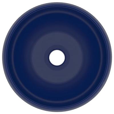 VidaXL Wastafel rond 40x15 cm keramiek mat donkerblauw