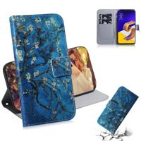 Abrikoos bloem patroon gekleurde tekening horizontale Flip lederen case voor ASUS Zenfone 5Z ZS620KL/Zenfone 5 ZE620KL met houder & card slots & port - thumbnail