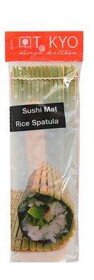 Bamboe Sushi Mat met Lepel - 24 x 24 cm Bamboe Sushi Mat met Lepel - 24 x 24 cm