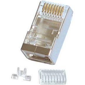 LINDY 62435 RJ45-stekker STP Cat.6, met invoerhulp, 10 stuks, grijs
