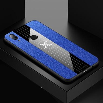 Voor vivo X21i XINLI stiksels doek textuur schokbestendig TPU beschermhoes (blauw)