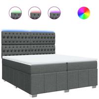 Boxspring met matras stof donkergrijs 200x200 cm - thumbnail