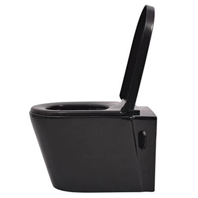 VidaXL Hangend toilet keramiek zwart