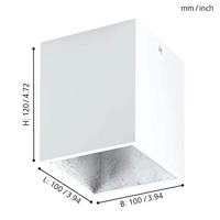Eglo LedspotPolasso Down 1x3w - 3000K - 10cm vierkant - 94499 - thumbnail