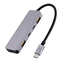 T'nB -5-in-1 hub - USB-C en USB-A met Power Delivery 100W - USB 3.2 (10Gbps)- Grijs - thumbnail