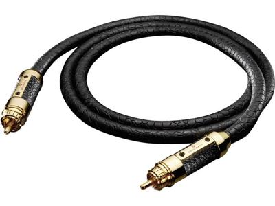 Oehlbach 13826 Digitale cinch Digitale audio Aansluitkabel [1x Cinch-stekker - 1x Cinch-stekker] 1.00 m Zwart Vergulde steekcontacten, Leren mantel