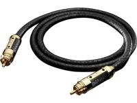 Oehlbach 13826 Digitale cinch Digitale audio Aansluitkabel [1x Cinch-stekker - 1x Cinch-stekker] 1.00 m Zwart Vergulde steekcontacten, Leren mantel - thumbnail