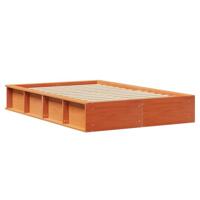 Bedframe met opslag Wasbruin 140 x 200 cm Massief hout - thumbnail