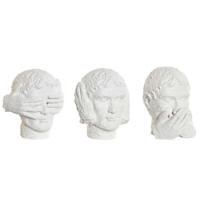 Decoratieve figuren DKD Home Decor Wit Neoklassiek 14 x 11 x 14 cm (3 Stuks) - thumbnail