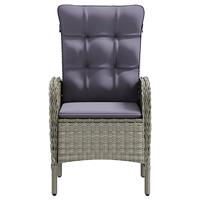 5-delige Tuinset met kussens grijs en zwart - thumbnail