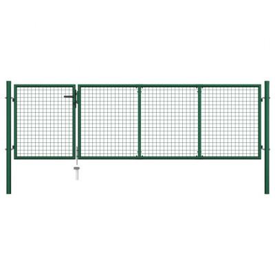 Tuinpoort staal 350x100 cm groen