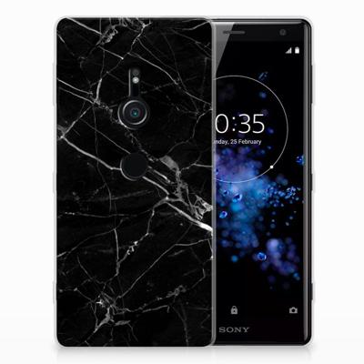 Sony Xperia XZ2 TPU Siliconen Hoesje Marmer Zwart - Origineel Cadeau Vader Sony Xperia XZ2 TPU Siliconen Hoesje Marmer Zwart - Origineel Cadeau Vader