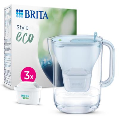 Brita Style Eco Waterfilterkan Blauw + 3 Maxtra Filterpatronen