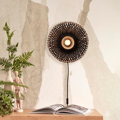 GOOD&MOJO Wandlamp 'Kalimantan' Bamboe, 30cm, kleur Zwart/Naturel GOOD&MOJO Wandlamp 'Kalimantan' Bamboe, 30cm, kleur Zwart/Naturel