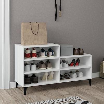 VidaXL Schoenenkast 102x36x60 cm bewerkt hout hoogglans wit VidaXL Schoenenkast 102x36x60 cm bewerkt hout hoogglans wit