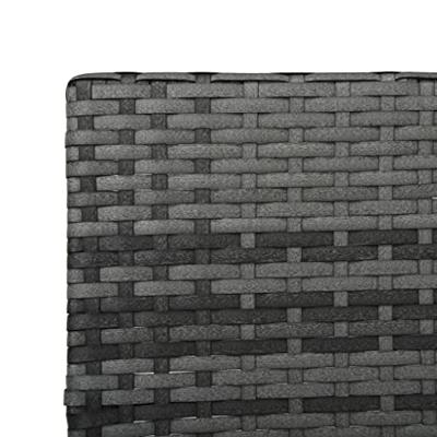 Ligbed met kussen poly rattan grijs - thumbnail