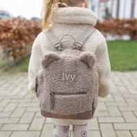 Teddy rugzak met naam - Peuter - Taupe - thumbnail