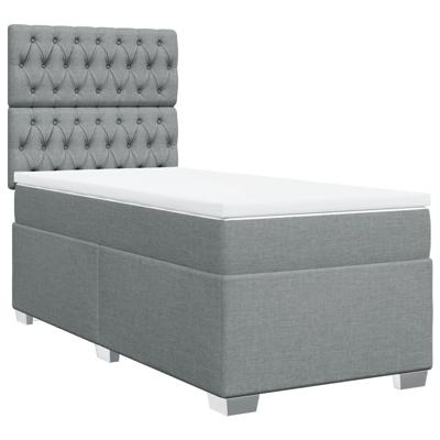 Boxspring met matras stof lichtgrijs 120x200 cm