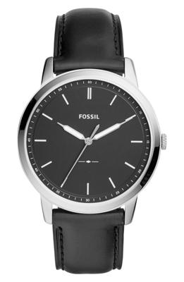 Fossil Herenhorlogevan minimalistisch zwart leer met drie wijzers FS5398 Fossil Herenhorlogevan minimalistisch zwart leer met drie wijzers FS5398