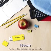 Integral Neon USB 2.0 stick, 32 GB, geel - thumbnail