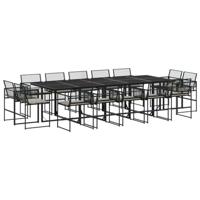 15-delige Tuinset met kussens poly rattan zwart - thumbnail