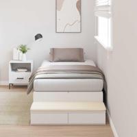 Opbergbedframe met lade Wit 226.5 x 90 x 31.5 cm Bewerkt hout - thumbnail
