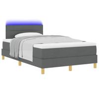 Boxspring Bed met Matras & LED Donkergrijs 120x190 cm Stof - thumbnail