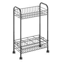 Metaltex belino lava trolly + flessenhouder 23x41x63 zwart - thumbnail