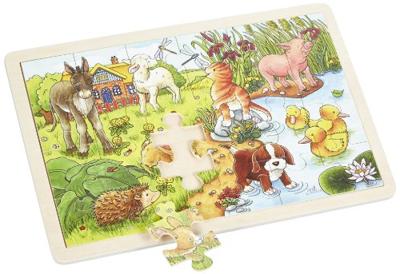 Goki houten legpuzzel babydieren, 24st.