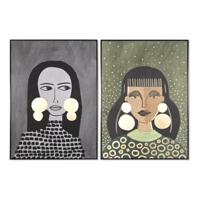 Schilderij DKD Home Decor Vrouw Modern (102,5 x 4,3 x 142,6 cm) (2 Stuks) - thumbnail