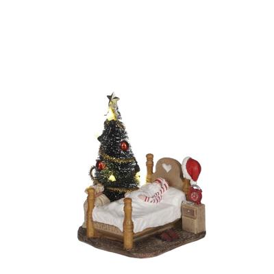 Sleeping Santa b/o l9,5xw8xh10 cm kersthuisje Luville - Luville