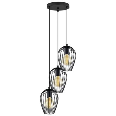 Eglo Vintage hanglampNewtown Disk 3-lichts 38cm zwart - 49479
