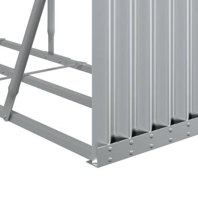Haardhoutopslag 300x45x100 cm gegalvaniseerd staal zilverkleur
