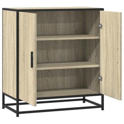 Dressoir 68x35x76 cm bewerkt hout en metaal sonoma eikenkleur