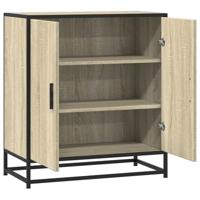Dressoir 68x35x76 cm bewerkt hout en metaal sonoma eikenkleur - thumbnail
